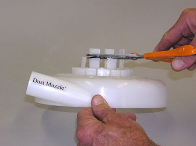 The most common way to adjust the height of the Dust Muzzle is to trim the upstanding fingers with a scissors.